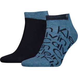 Calvin Klein - Sneaker All Over Print - Enkelsokken - Denim Melange - 2-Pack