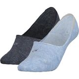 Calvin Klein - Footie Low Cut - Dames Onzichtbare Sokken - Lichtblauw Melange - 2-pack