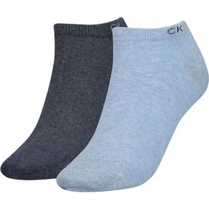 Calvin Klein - Enkelsokken - Lichtblauw Melange - 2-Pack - Katoenmix