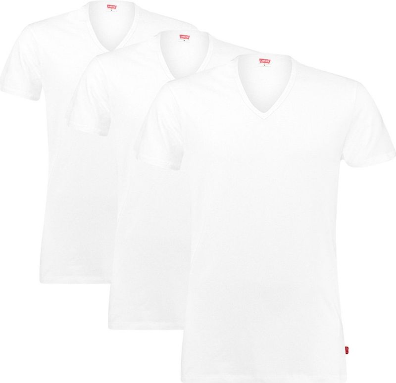 Levi's 3P V-hals shirts basic wit