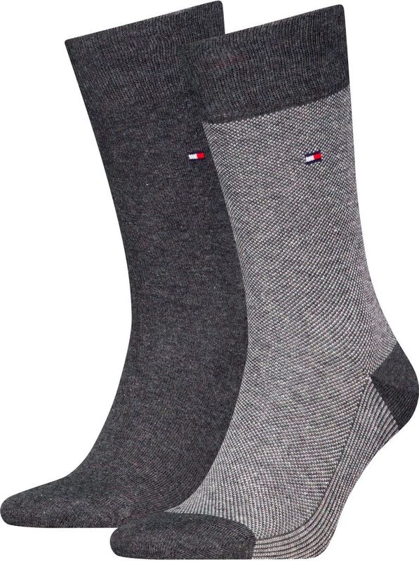 Tommy Hilfiger - Birdseye - Sokken - Antraciet - 2-pack