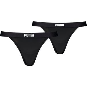 PUMA - Tanga Strings - 2-Pack - Zwart - Microfiber