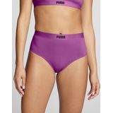 2-Pack Taille Brazilian Slips - High Waist - Hoge Dames Microfiber Onderbroek - Paars