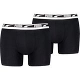 PUMA Everyday Set van 2 boxershorts met multi-logo M, zwart/zwart, M, zwart/zwart