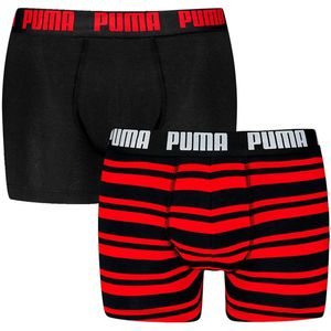 PUMA - Everyday Heritage - Boxershort - Zwart/Rood - Set van 2
