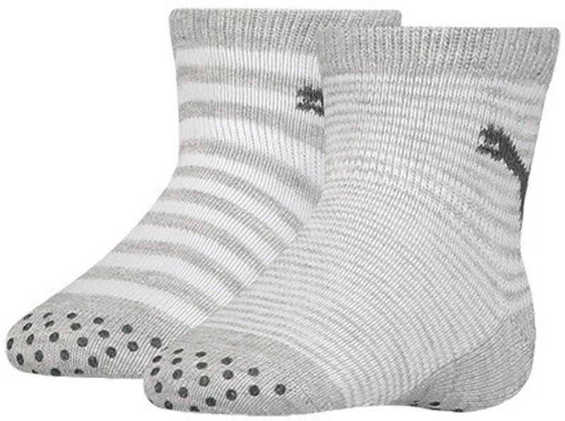Puma - Grey Melange - Unisex Babysokken - 2 Paar - Antislip