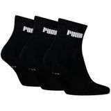 Puma - Quartersokken Cushioned - Zwart - 3-pack - Katoenmix
