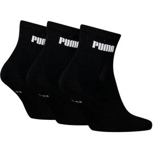 Puma - Quartersokken Cushioned - Zwart - 3-pack - Katoenmix
