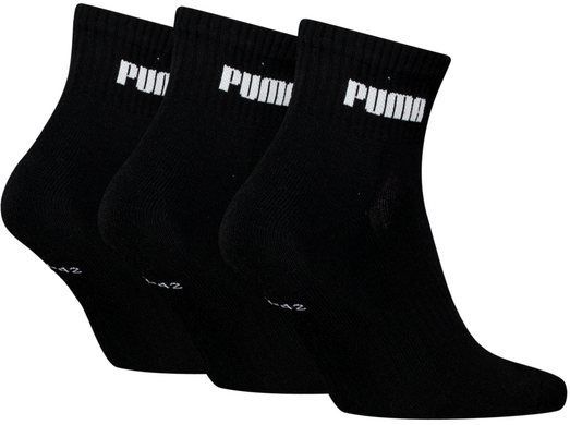 Puma - Quartersokken Cushioned - Zwart - 3-pack - Katoenmix