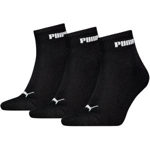 Puma - Quartersokken Cushioned 3-pack - Zwart - Katoenmix