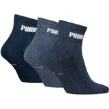 Puma - Quartersokken - 3-Pack - Blue Combo - 77% Katoen