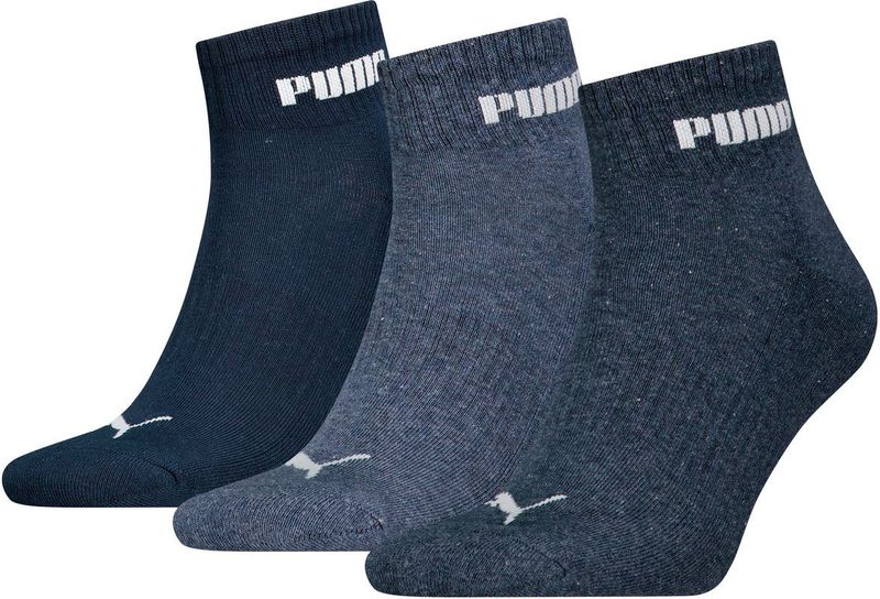 Puma - Quartersokken - 3-Pack - Blue Combo - 77% Katoen