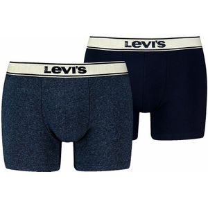 Set van 2 effen boxershorts LEVI'S. Katoen materiaal. Maten S. Blauw kleur