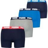 Puma - Heren Boxershort - 4-pack - Katoen - Donkerblauw, Blauw, Grijs