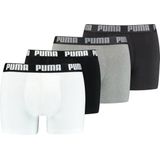 Puma - Boxershorts - 4-Pack - Zwart/Grijs - Katoen/Elastan
