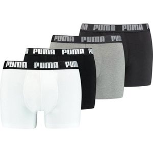 Puma - Boxershorts - 4-Pack - Zwart/Grijs - Katoen/Elastan