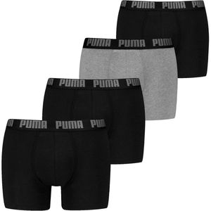 Heren - Boxershort - 4-Pack - Zwart / Grijs - Katoen