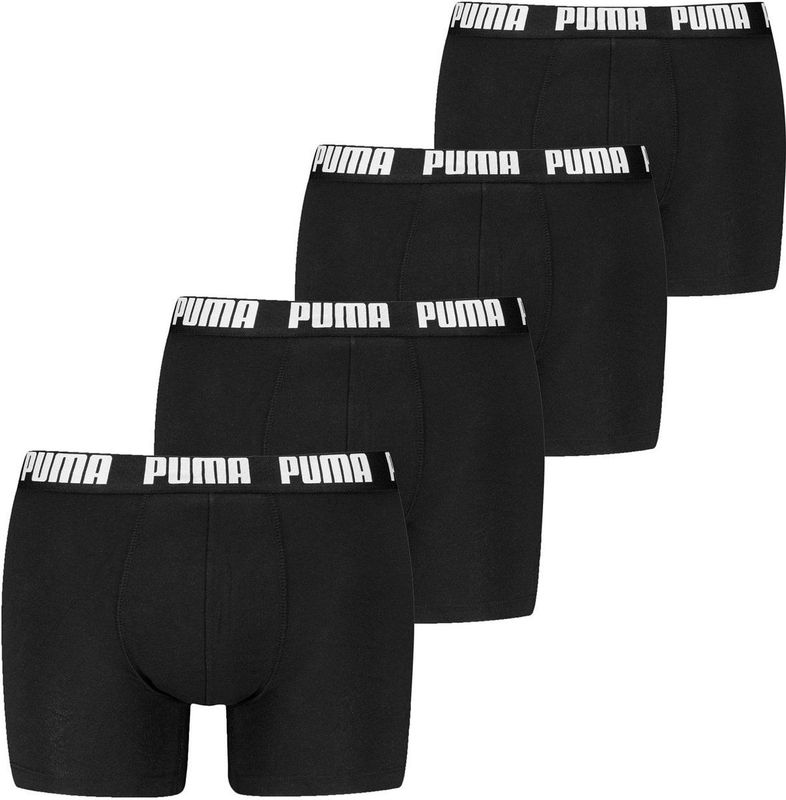PUMA - Boxer Briefs - Boxershort - Zwart/Grijs - 4-Pack, 95% Katoen, 5% Elastaan