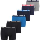 Puma - Boxershorts - Zwart, Donkerblauw, Blauw, Grijs - 6-Pack - Katoen