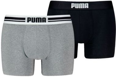 Puma Boxershorts Everyday Placed Logo - 2 pack - Grey Melange / Black - Maat S