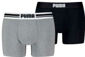 Puma Boxershorts Everyday Placed Logo 2-pack Grey Melange / Black