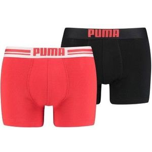PUMA Everyday boxershort voor Heren, Zwart/Rood, Maat 2