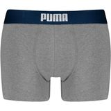 Boxershort - Blauw/Grey Melange - Katoen 95% - Elastische Band