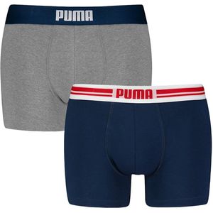 Boxershort - Blauw/Grey Melange - Katoen 95% - Elastische Band