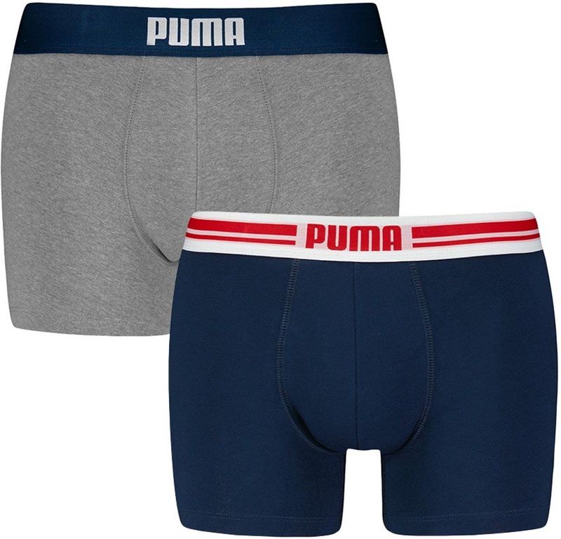 Boxershort - Blauw/Grey Melange - Katoen 95% - Elastische Band
