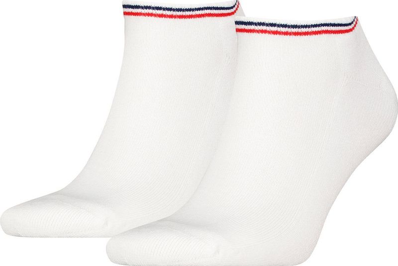 Tommy Hilfiger - Iconic - Sneakersokken - Wit - 2-paar - Katoenen Enkelsokken Dames en Heren