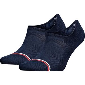 Tommy Hilfiger - Iconic - Sneakersokken - Blauw - 2-paar Footies die niet afzakken