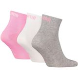 Puma - Unisex Quarter Plain - Enkelsokken - Roze - 3-Pack