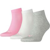 Puma - Unisex Quarter Plain - Enkelsokken - Roze - 3-Pack