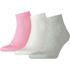 Puma - Unisex Quarter Plain - Enkelsokken - Roze - 3-Pack