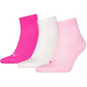 PUMA Quarter Plain - Enkelsokken - Pink Lady - 3 Stuks