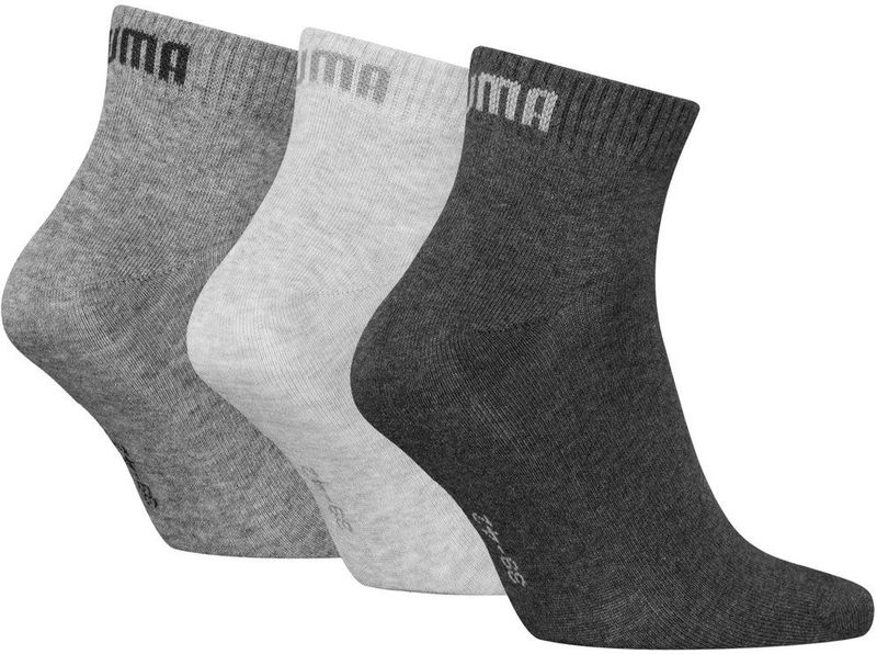 Puma - Quarter Sokken - Zwart - 3-paar - Elastisch Katoen