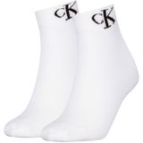 Calvin Klein - Quarter Sokken - Wit - 2 Paar - Logo Monogram