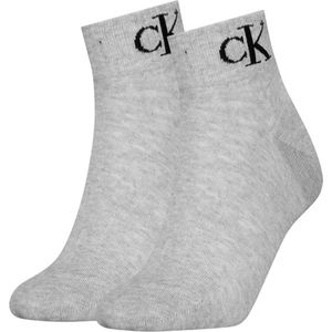 Enkelsokken - Light Grey Melange - Katoenmix - 2 Paar