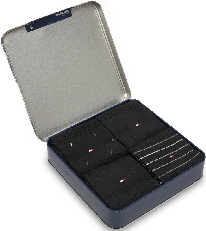 Tommy Hilfiger - Sokken - Zwart - 4 Paar - Giftbox