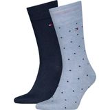 Tommy Hilfiger - 2-pack Sokken - Blauw - Katoen - Effenen en Stippen Print
