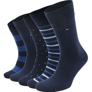 Tommy Hilfiger Cadeaubox Sokken Blauw TH Men Sock 5p Giftbox Stripe 701229782/001