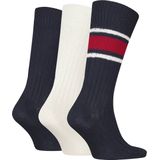 Tommy Hilfiger - Geschenkdoos met Klassieke Sokken - 3 Pack - Grijze Kleurenmix - Katoen