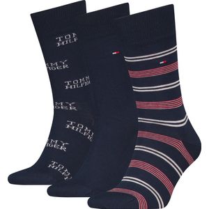 Tommy Hilfiger - Katoenen Sok - 3-Pack - Blauw - 66% Katoen