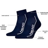 HEAD - Quartersokken - Navy - 2-pack