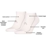 Head - Sneakersokken - Wit - 2-paar - Katoenen Enkelsokken Dames en Heren - Sport