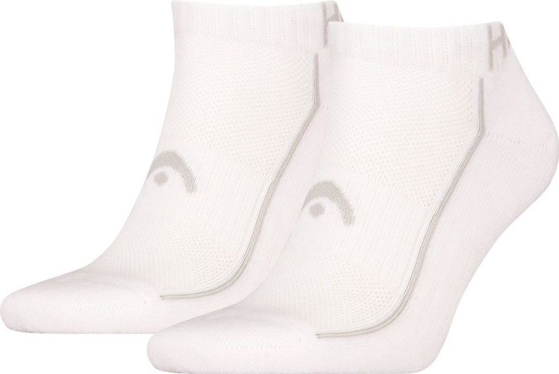 Head - Sneakersokken - Wit - 2-paar - Katoenen Enkelsokken Dames en Heren - Sport