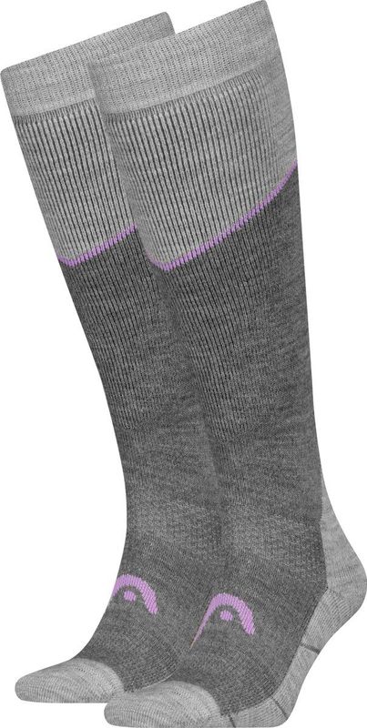HEAD - Skisokken - Grey Melange / Lilac - Unisex - 2 Paar