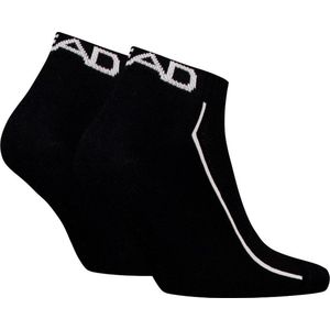 Head - Sneakersokken - Zwart - 2-paar - Katoenen Enkelsokken Dames en Heren - Sport