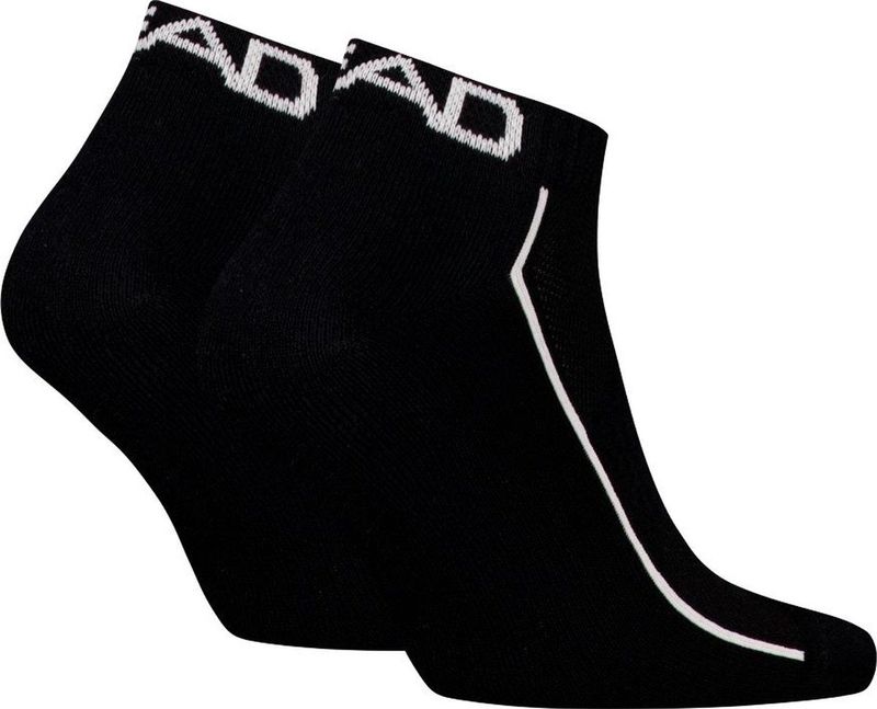 Head - Sneakersokken - Zwart - 2-paar - Katoenen Enkelsokken Dames en Heren - Sport