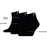 HEAD - Quartersokken - Zwart - 3-Pack - Unisex